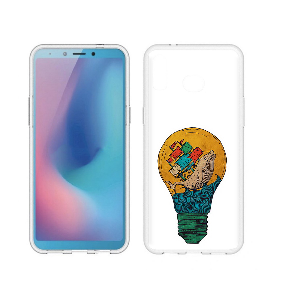 Чехол MyPads Tocco для Samsung Galaxy A6s кит в лампочке с парусами (PT123850.597.387)