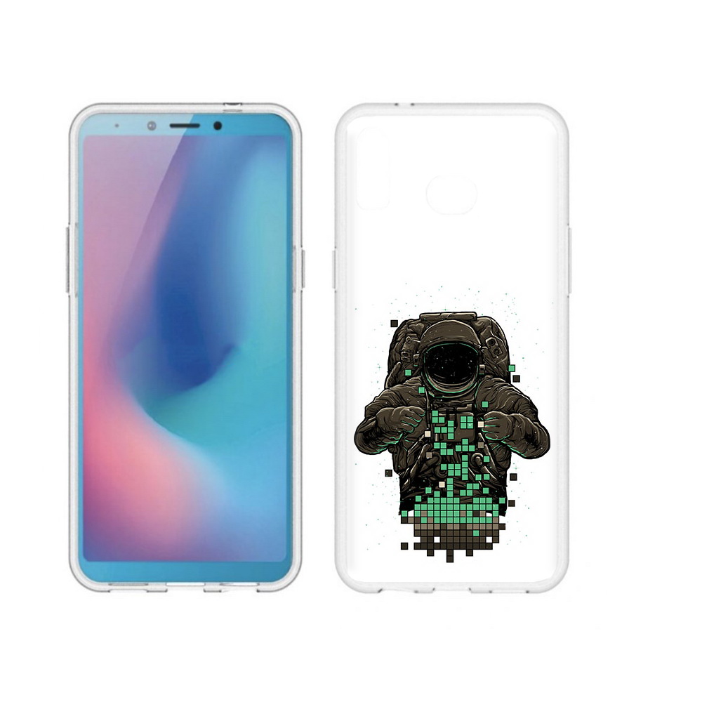 

Чехол MyPads Tocco для Samsung Galaxy A6s космонавт с пикселями (PT123850.597.394), Прозрачный, Tocco