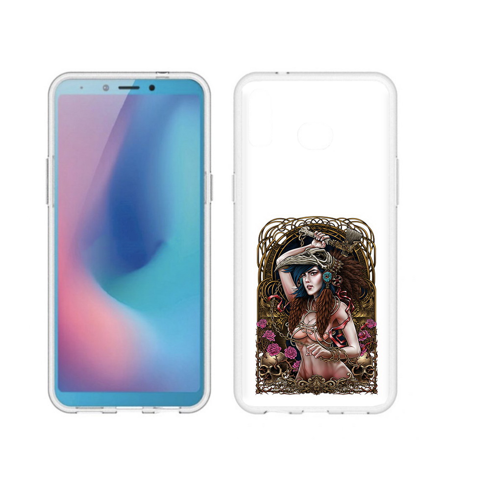 

Чехол MyPads Tocco для Samsung Galaxy A6s красивая девушка рисунок (PT123850.597.407), Прозрачный, Tocco