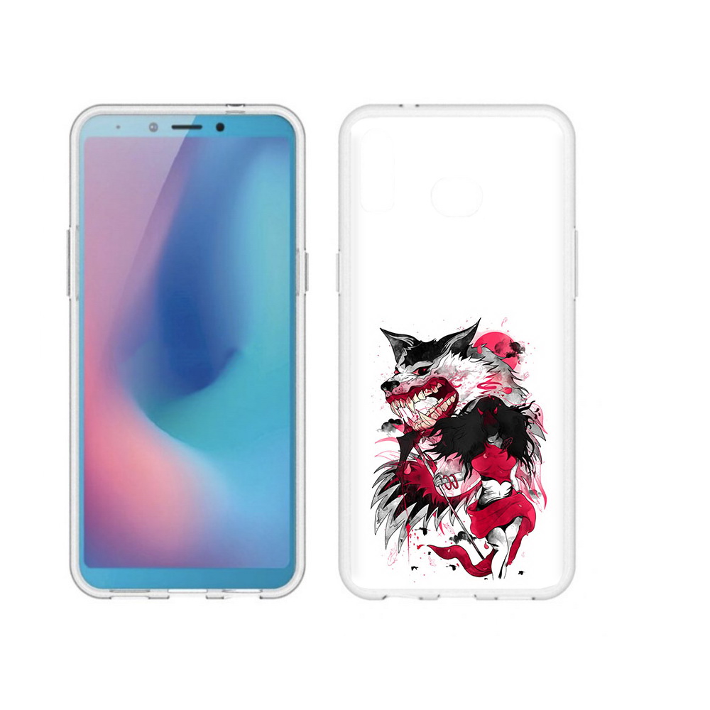 

Чехол MyPads Tocco для Samsung Galaxy A6s красная шапочка (PT123850.597.410), Прозрачный, Tocco