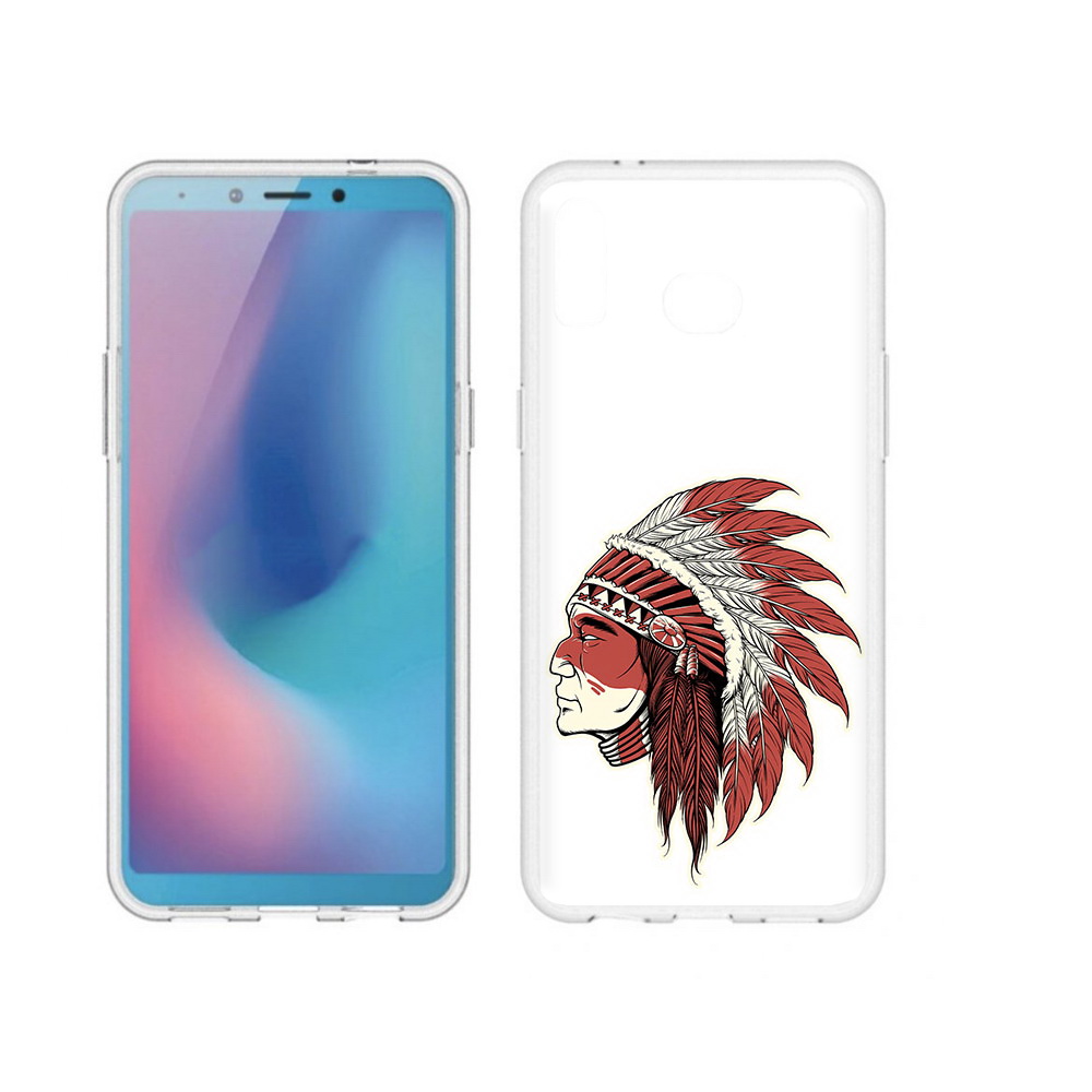 

Чехол MyPads Tocco для Samsung Galaxy A6s красный индеец (PT123850.597.411), Прозрачный, Tocco