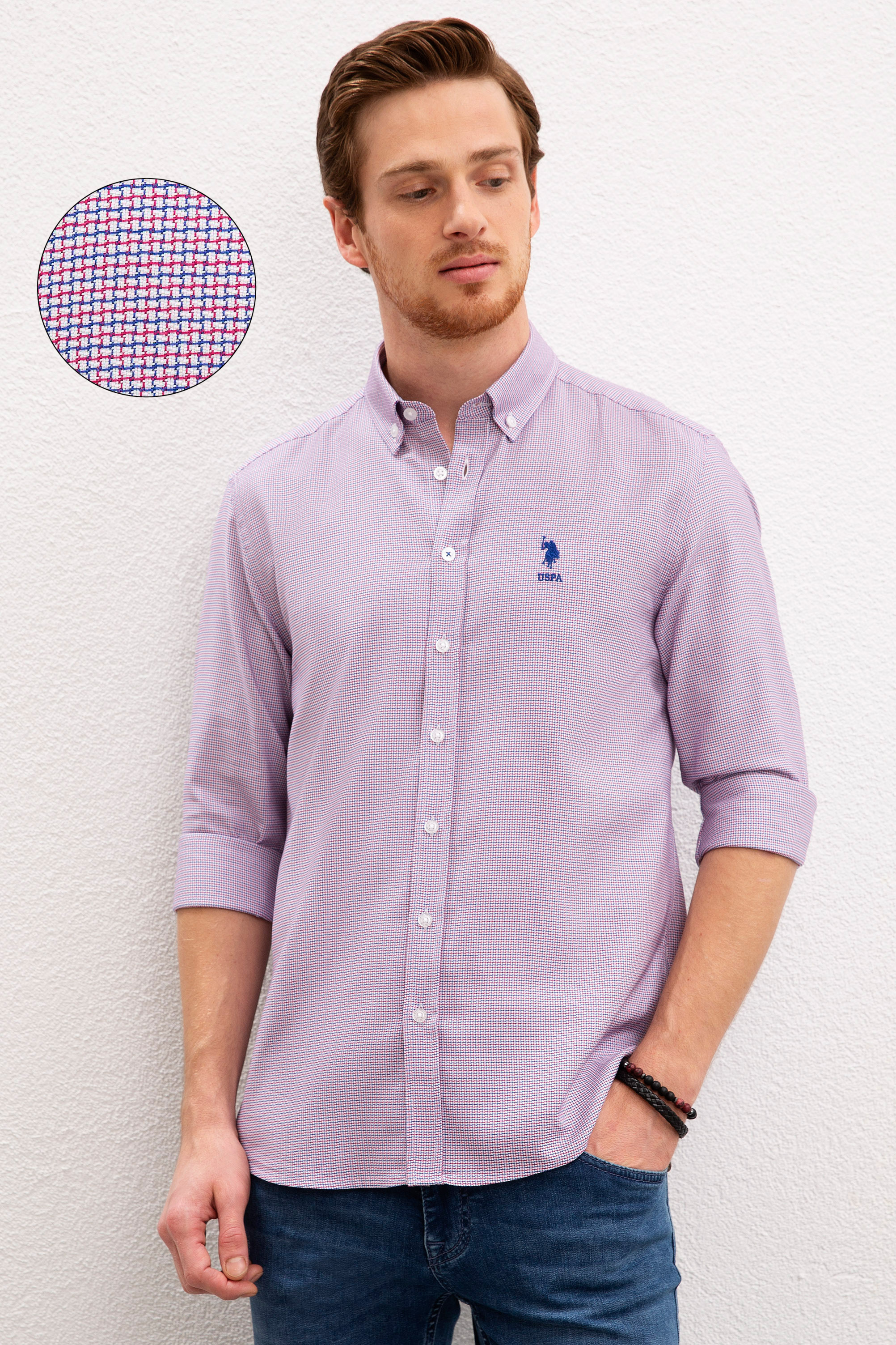 

Рубашка мужская U.S. POLO Assn. G081GL0040KARTA красная S, G081GL0040KARTA