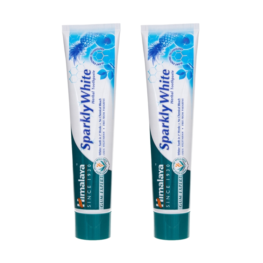 Комплект Зубная паста Himalaya Herbals Sparkly White отбеливающая 75 мл х 2 шт. комплект зубная паста альбадент шалфей 120 г х 2 шт