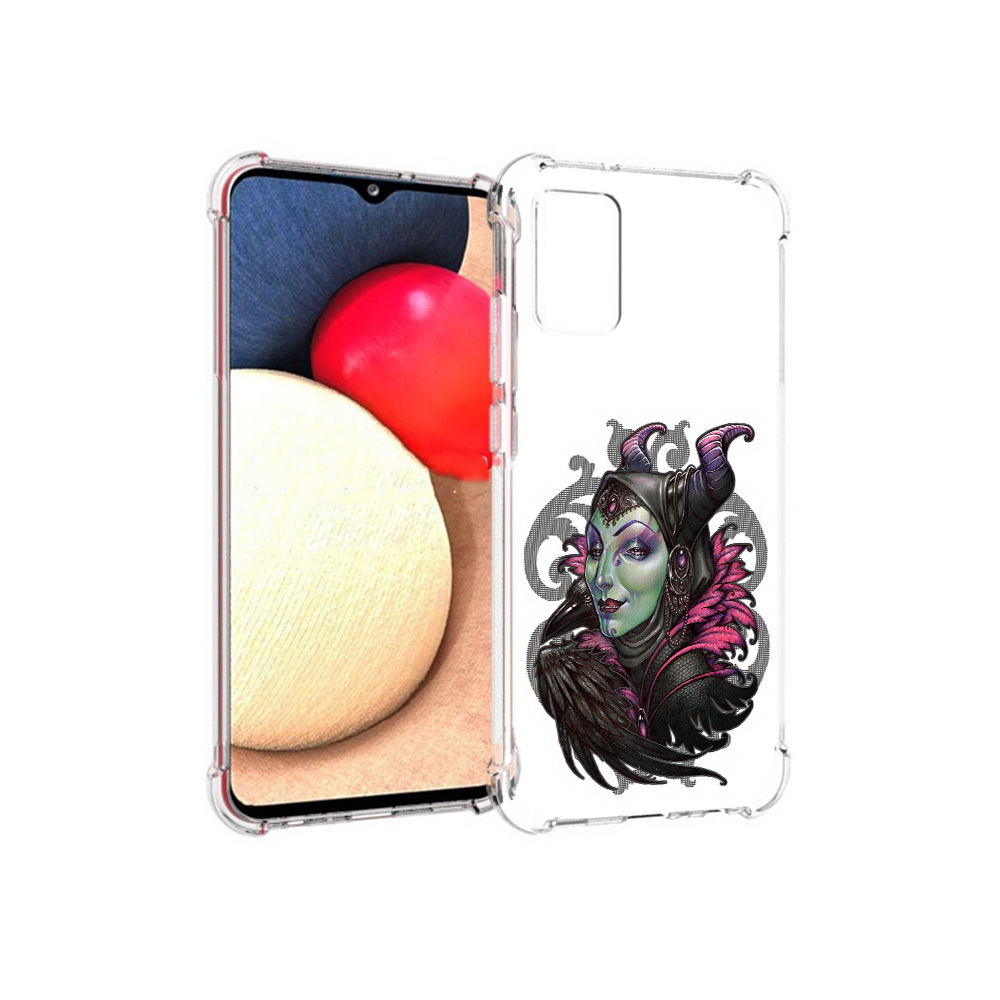 

Чехол MyPads Tocco для Samsung Galaxy A02s зеленая девушка с вороном (PT156738.479.357), Прозрачный, Tocco