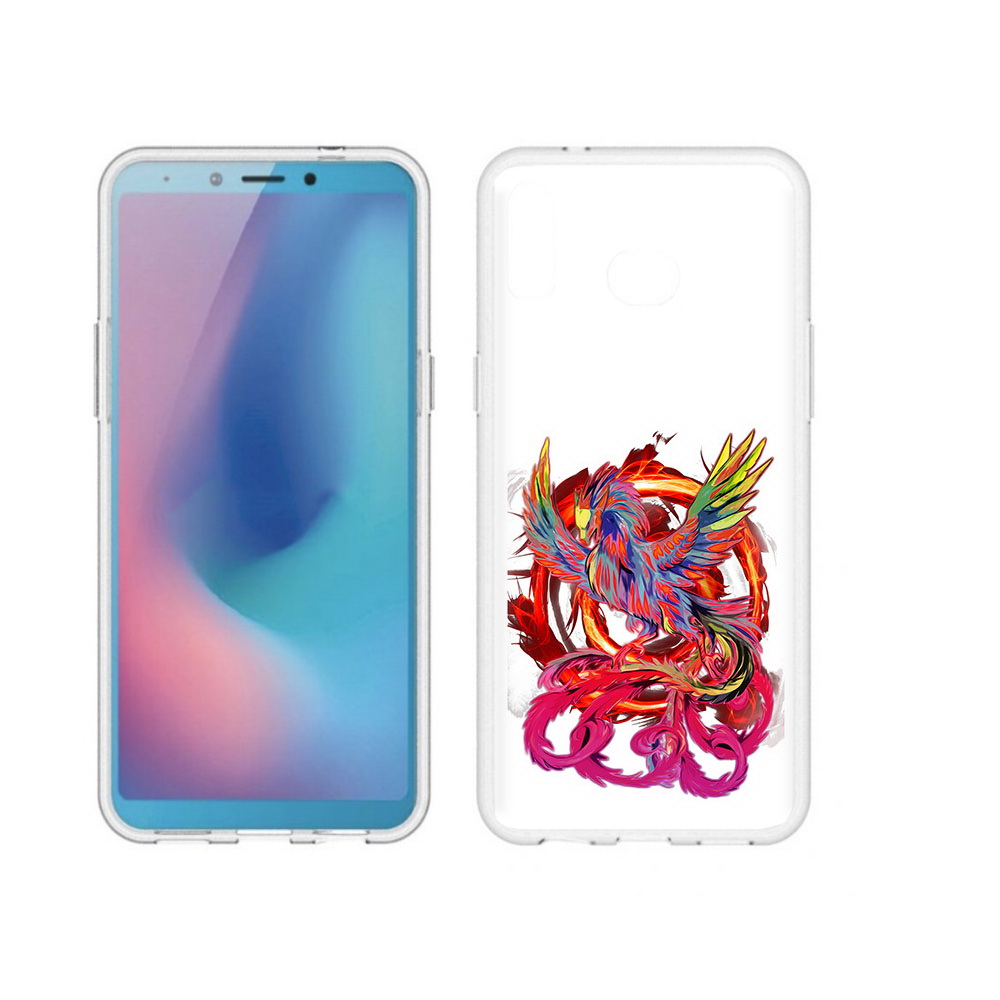 

Чехол MyPads Tocco для Samsung Galaxy A6s красочный феникс (PT123850.597.414), Прозрачный, Tocco