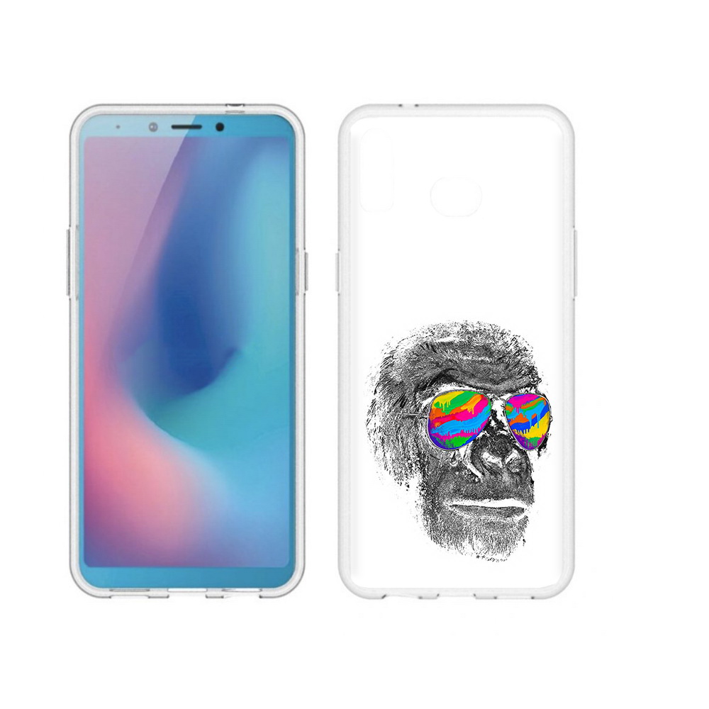 

Чехол MyPads Tocco для Samsung Galaxy A6s крутая обезьяна в очках (PT123850.597.422), Прозрачный, Tocco