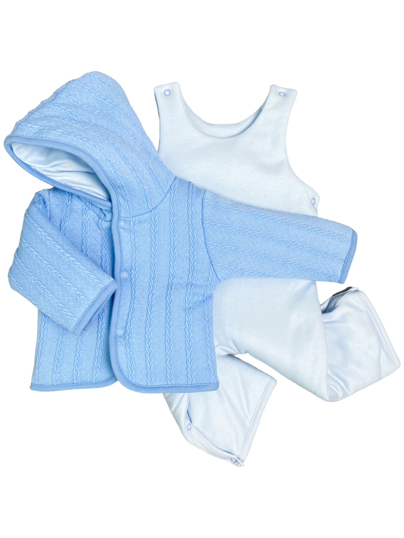 Комплект верхней одежды детский Clariss Вязаный микс, голубой; светло-синий; синий, 62 комплект верхней одежды детский nikastyle 7м0324 серый 92