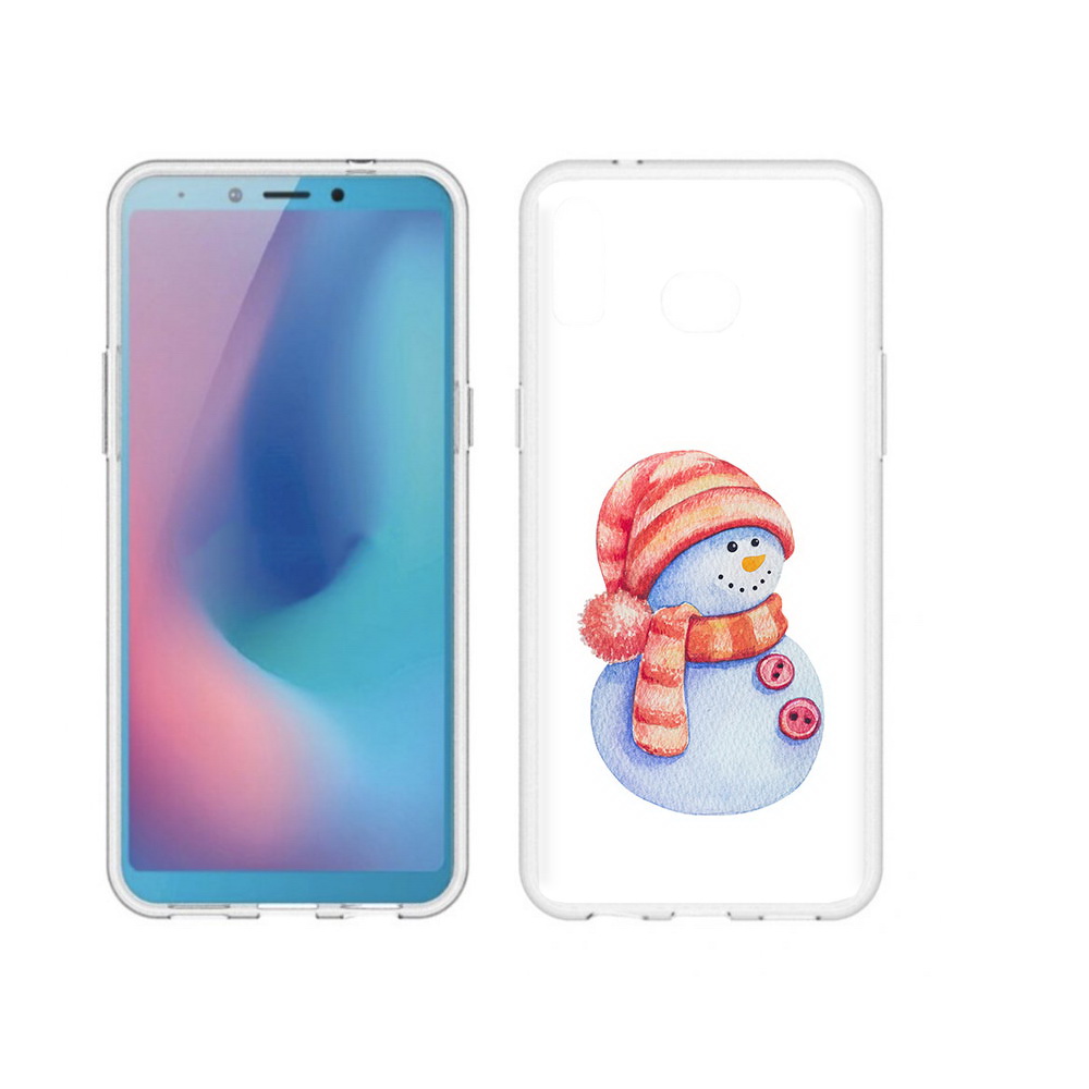 

Чехол MyPads Tocco для Samsung Galaxy A6s Веселый снеговик (PT123850.597.44), Прозрачный, Tocco
