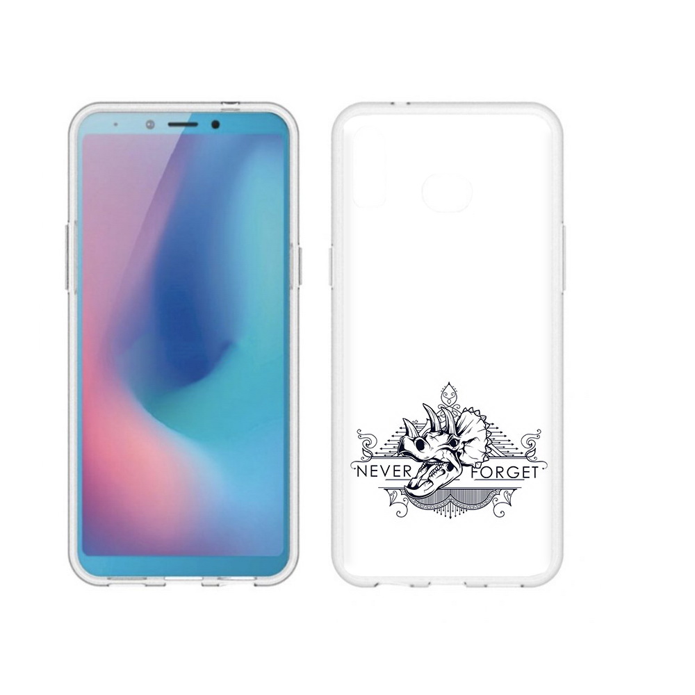 

Чехол MyPads Tocco для Samsung Galaxy A6s логотип носорога никогда не забуду, Прозрачный, Tocco