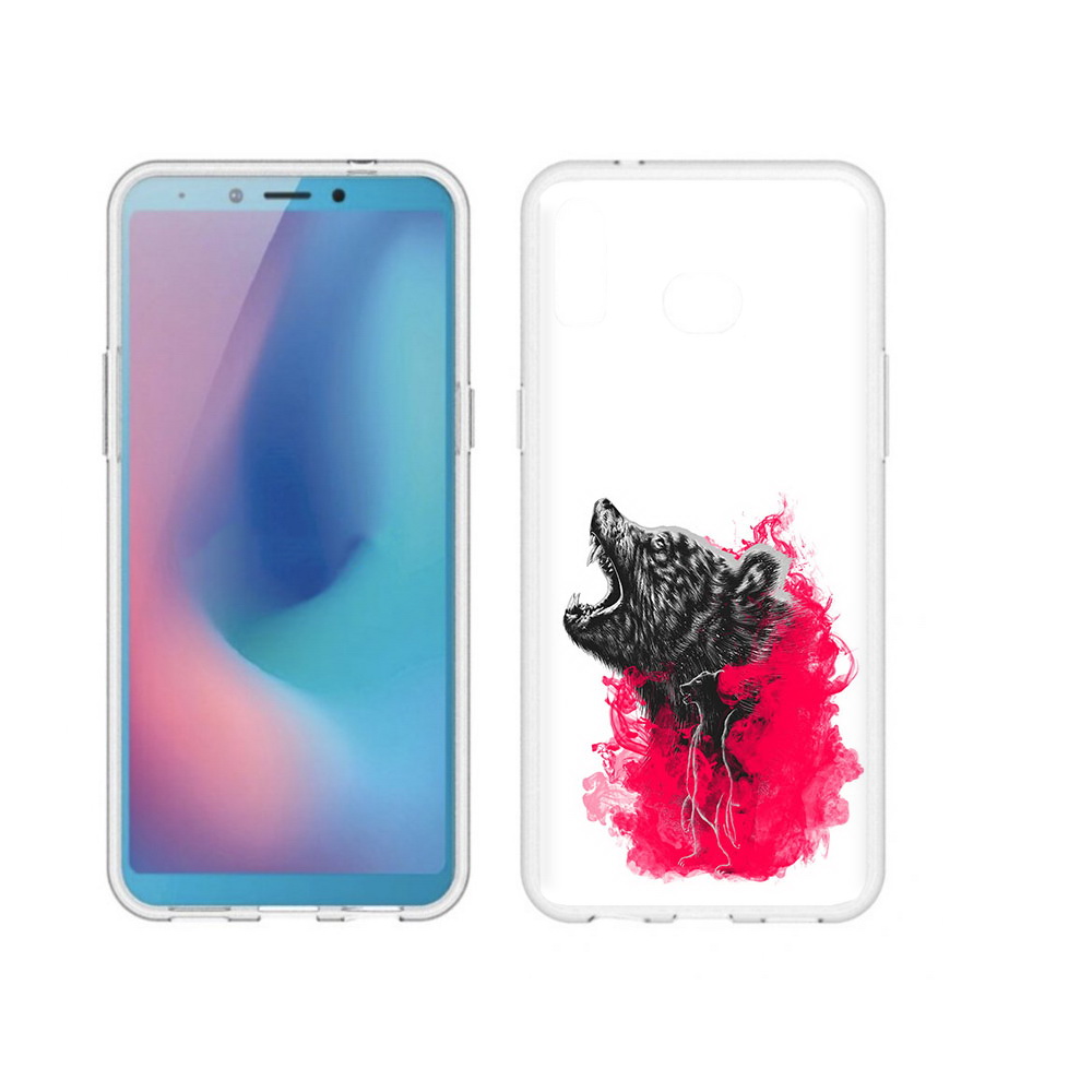 

Чехол MyPads Tocco для Samsung Galaxy A6s медведь в дымке (PT123850.597.463), Прозрачный, Tocco