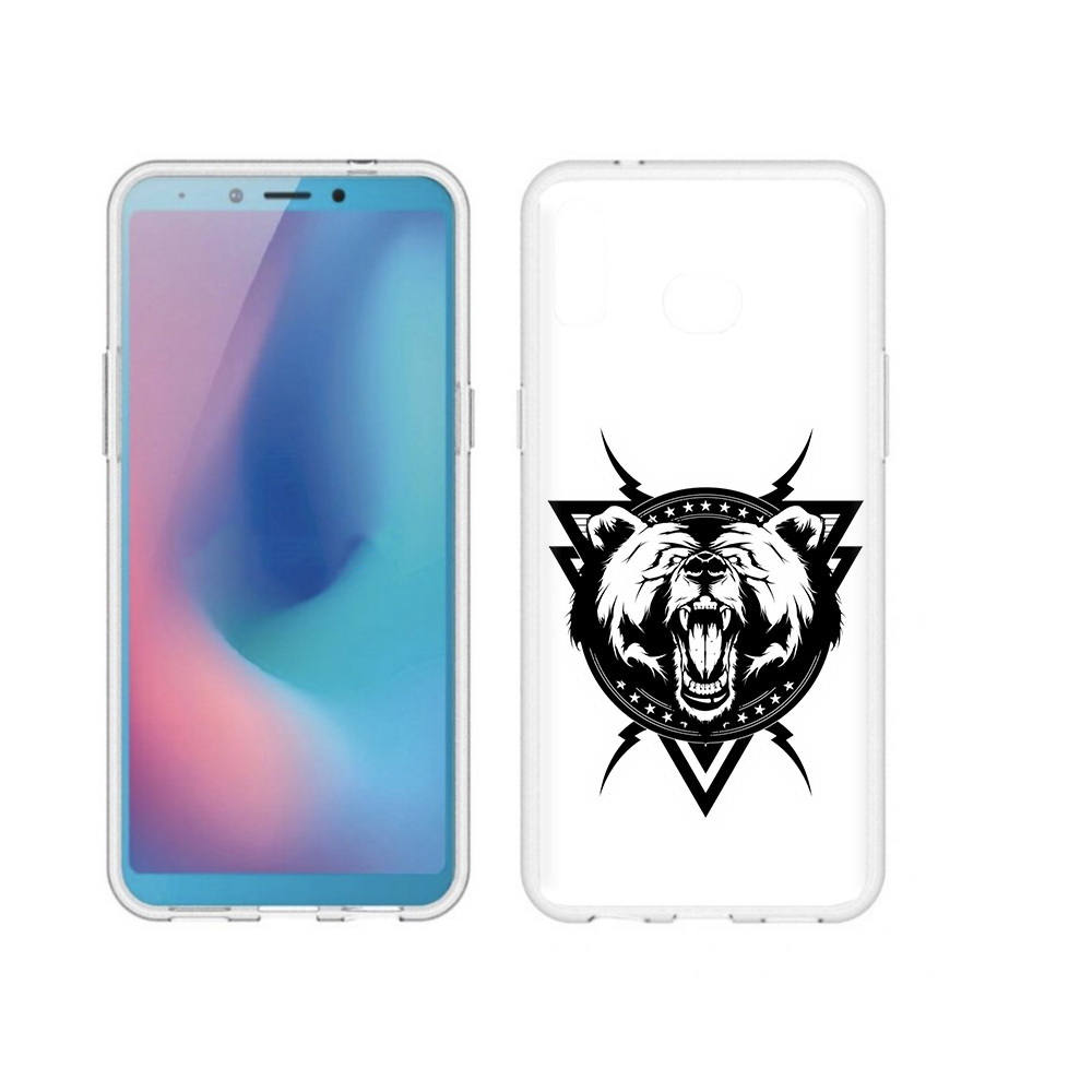 

Чехол MyPads Tocco для Samsung Galaxy A6s медведь в треугольнике (PT123850.597.464), Прозрачный, Tocco