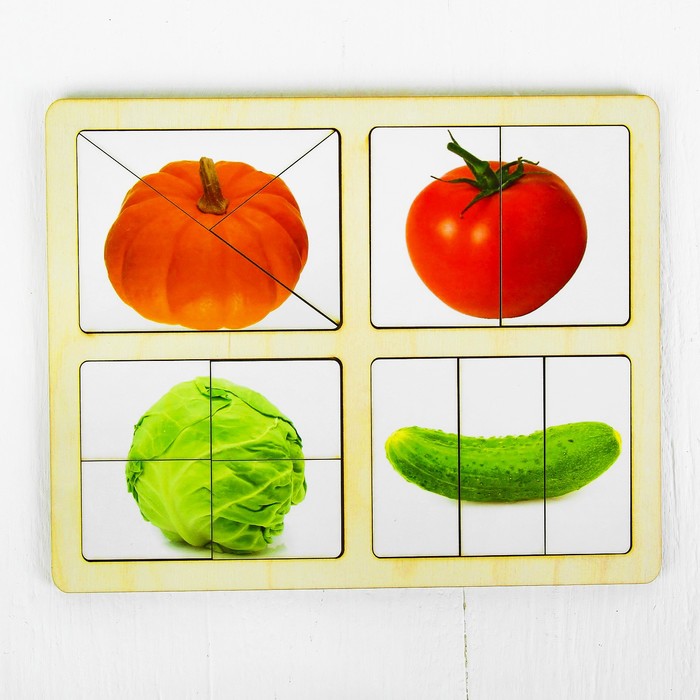 Разрезные картинки «Овощи-1» головоломка разрезные картинки с потешками
