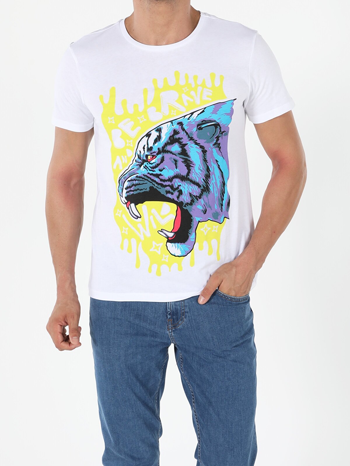 

Футболка мужская Colins CL1054890_Q1.V1 белая L, Белый, CL1054890_Q1.V1