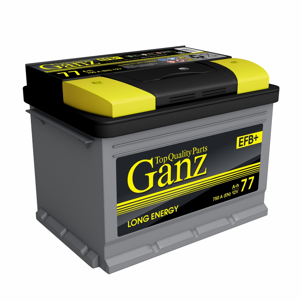 

Аккумулятор GANZ EFB 77 А/ч Прямая 278x175x190 EN750 А