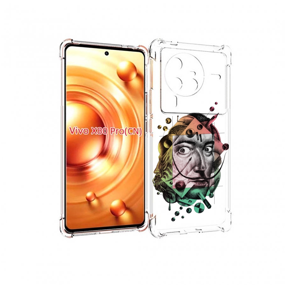 

Чехол MyPads разноцветное лицо абстракция для Vivo X80 Pro, Прозрачный, Tocco