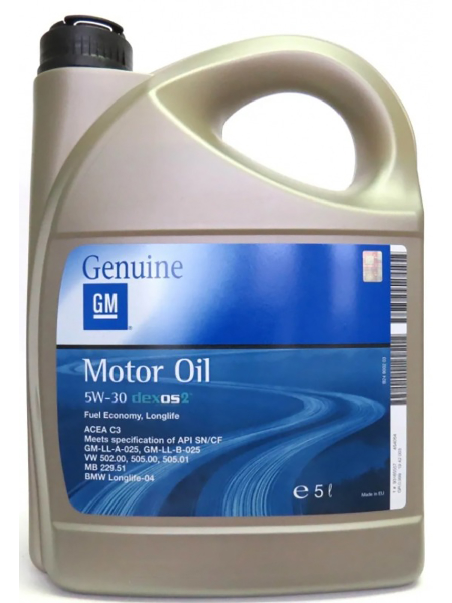 Моторное масло General Motors синтетическое GM Dexos 2 5W30 5л