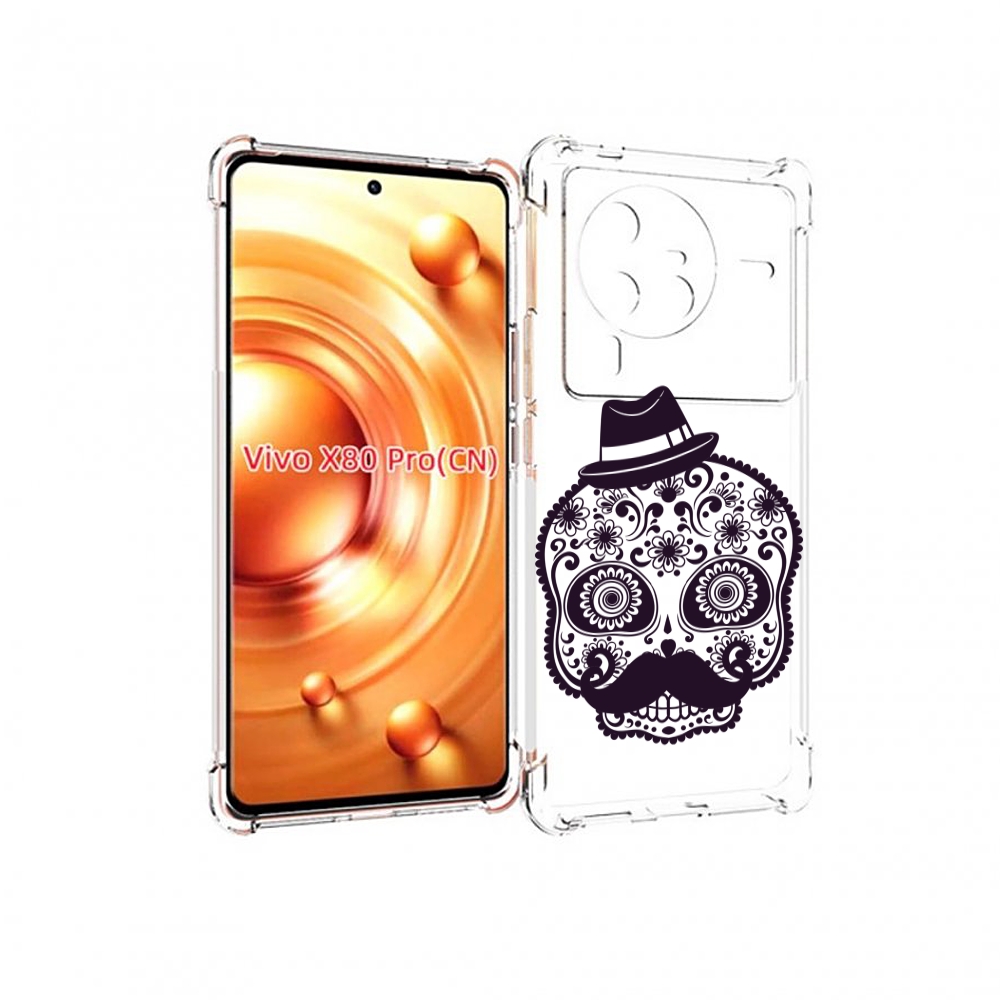 

Чехол MyPads разрисованный скелет для Vivo X80 Pro, Прозрачный, Tocco
