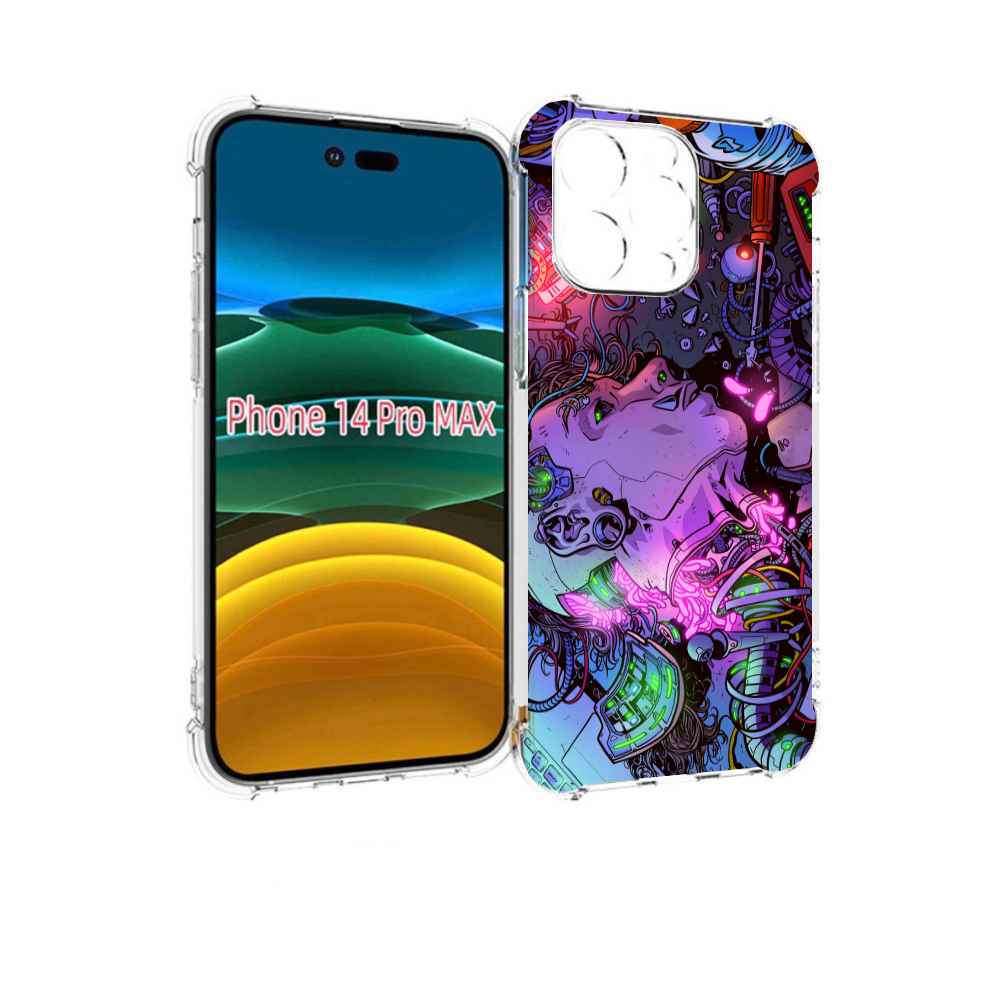 

Чехол MyPads голова робота мультик для iPhone 14 Pro Max, Прозрачный, Tocco