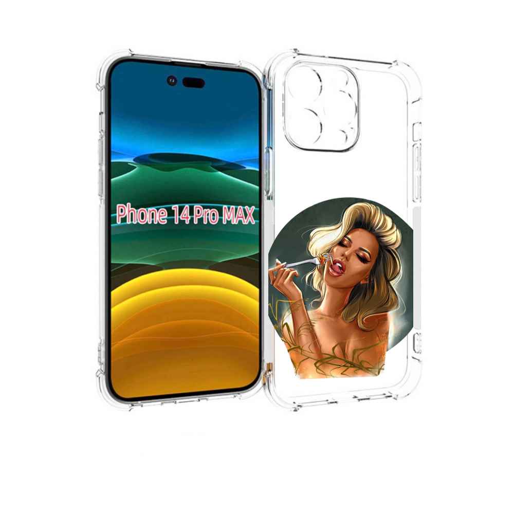 

Чехол MyPads голодная-девушка-модель женский для iPhone 14 Pro Max, Прозрачный, Tocco