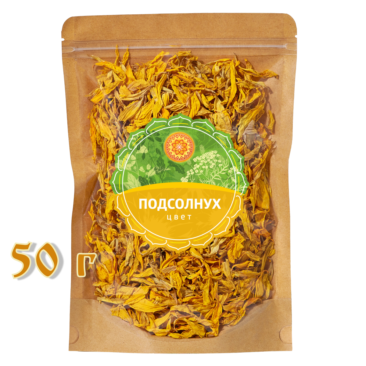 

Подсолнуха лепесток ЯСАЛТАЯ сушеный, 50 г, Подсолнух лепесток