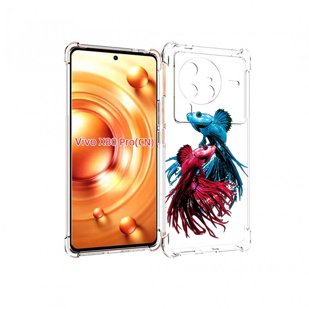 

Чехол MyPads рыбы петушки для Vivo X80 PRO, Прозрачный, Tocco
