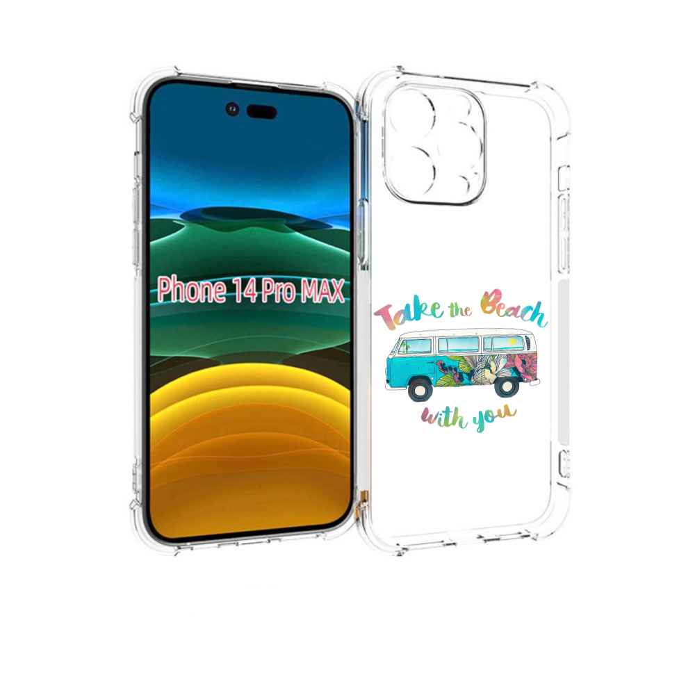 

Чехол MyPads Хиппи автобус для iPhone 14 Pro Max, Прозрачный, Tocco
