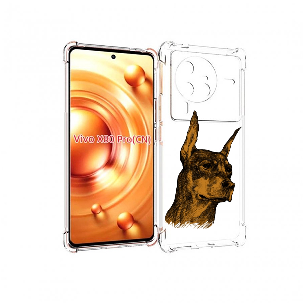 

Чехол MyPads скетч доберман для Vivo X80 Pro, Прозрачный, Tocco