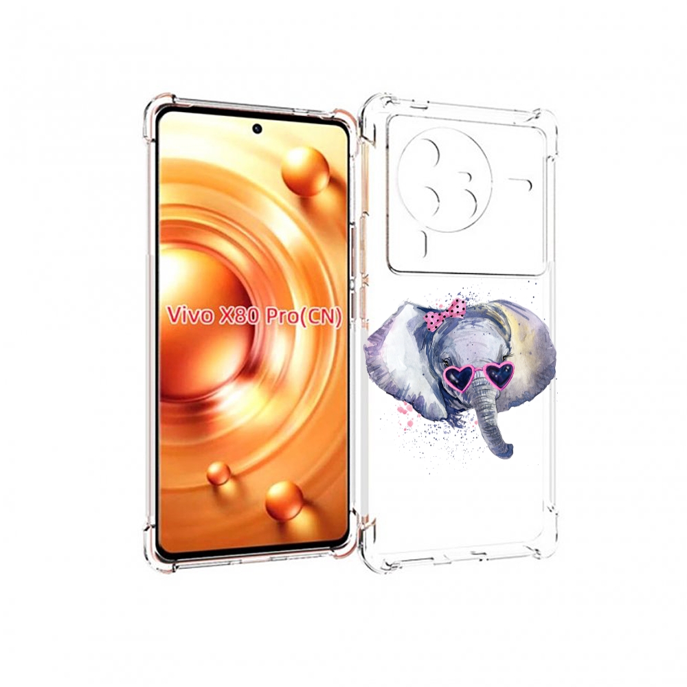 

Чехол MyPads слоник в очках для Vivo X80 Pro, Прозрачный, Tocco