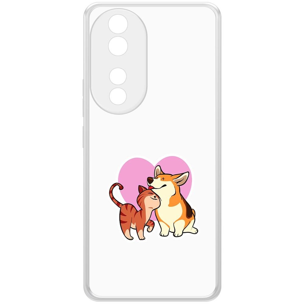 

Чехол-накладка Krutoff Clear Case Любовь противоположностей для Honor 90, Прозрачный