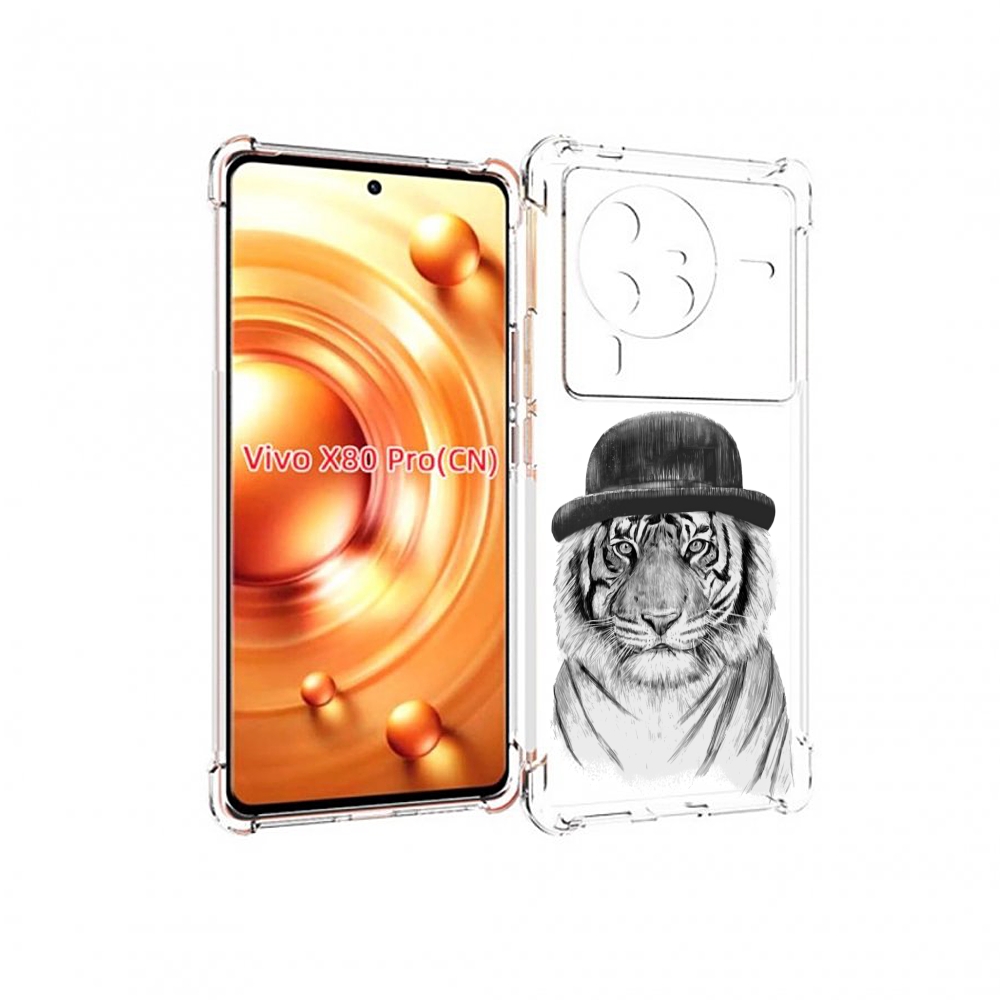 

Чехол MyPads тигр британец для Vivo X80 Pro, Прозрачный, Tocco