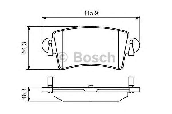 

Тормозные колодки Bosch задние дисковые для Renault Master 2000-/Opel Movanoi 01 986494043