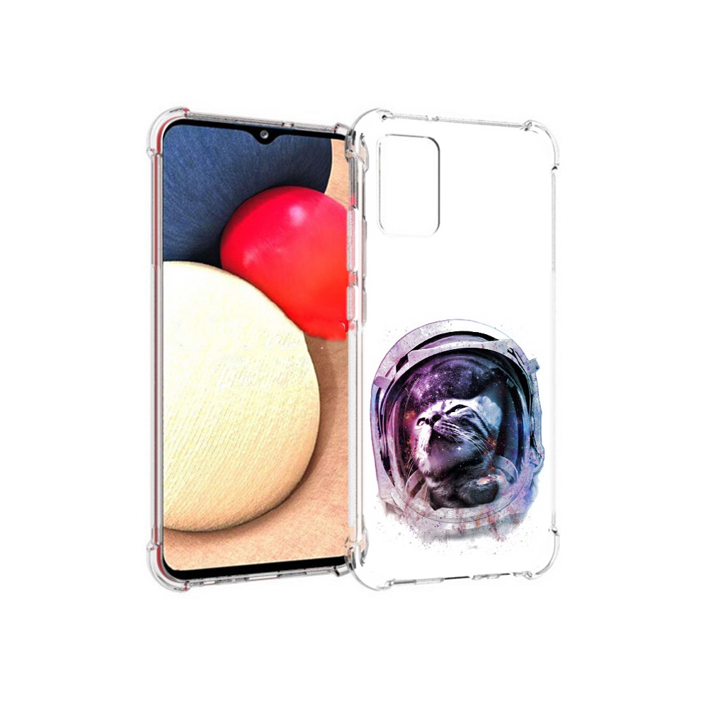 

Чехол MyPads Tocco для Samsung Galaxy A02s кот в шлеме (PT156738.479.396), Прозрачный, Tocco
