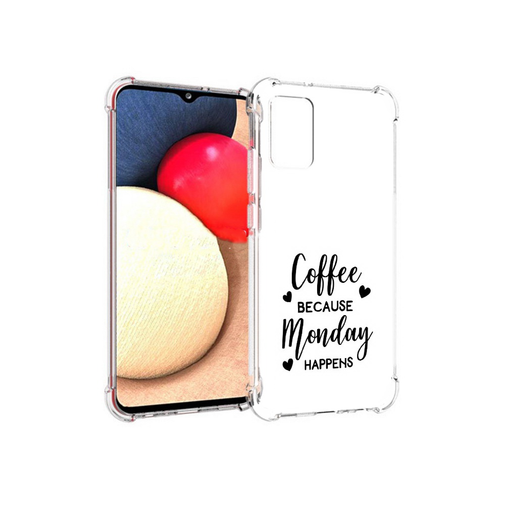 Чехол MyPads Tocco для Samsung Galaxy A02s кофе и понедельник стал счастливым