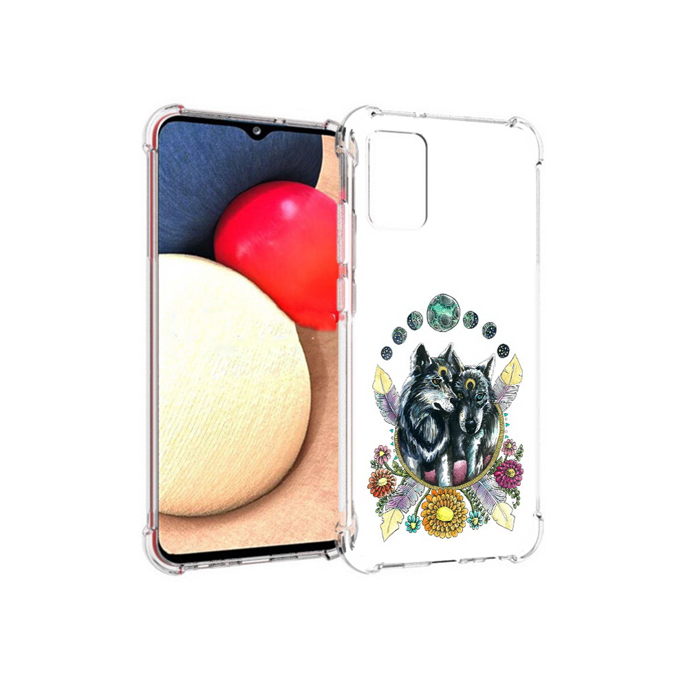 

Чехол MyPads Tocco для Samsung Galaxy A02s красивые волки абстракция (PT156738.479.408), Прозрачный, Tocco