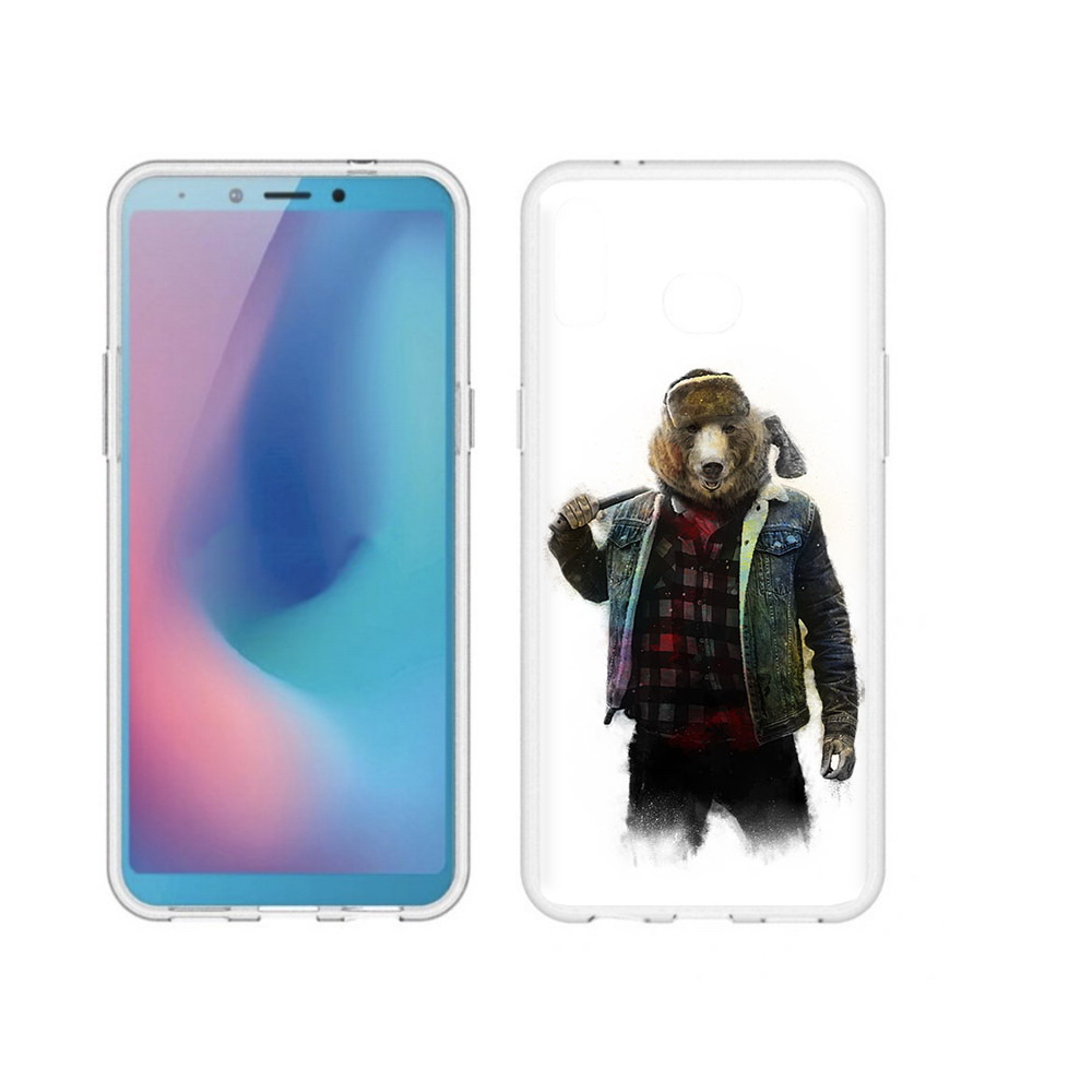 Чехол MyPads Tocco для Samsung Galaxy A6s медведь с топором (PT123850.597.469)