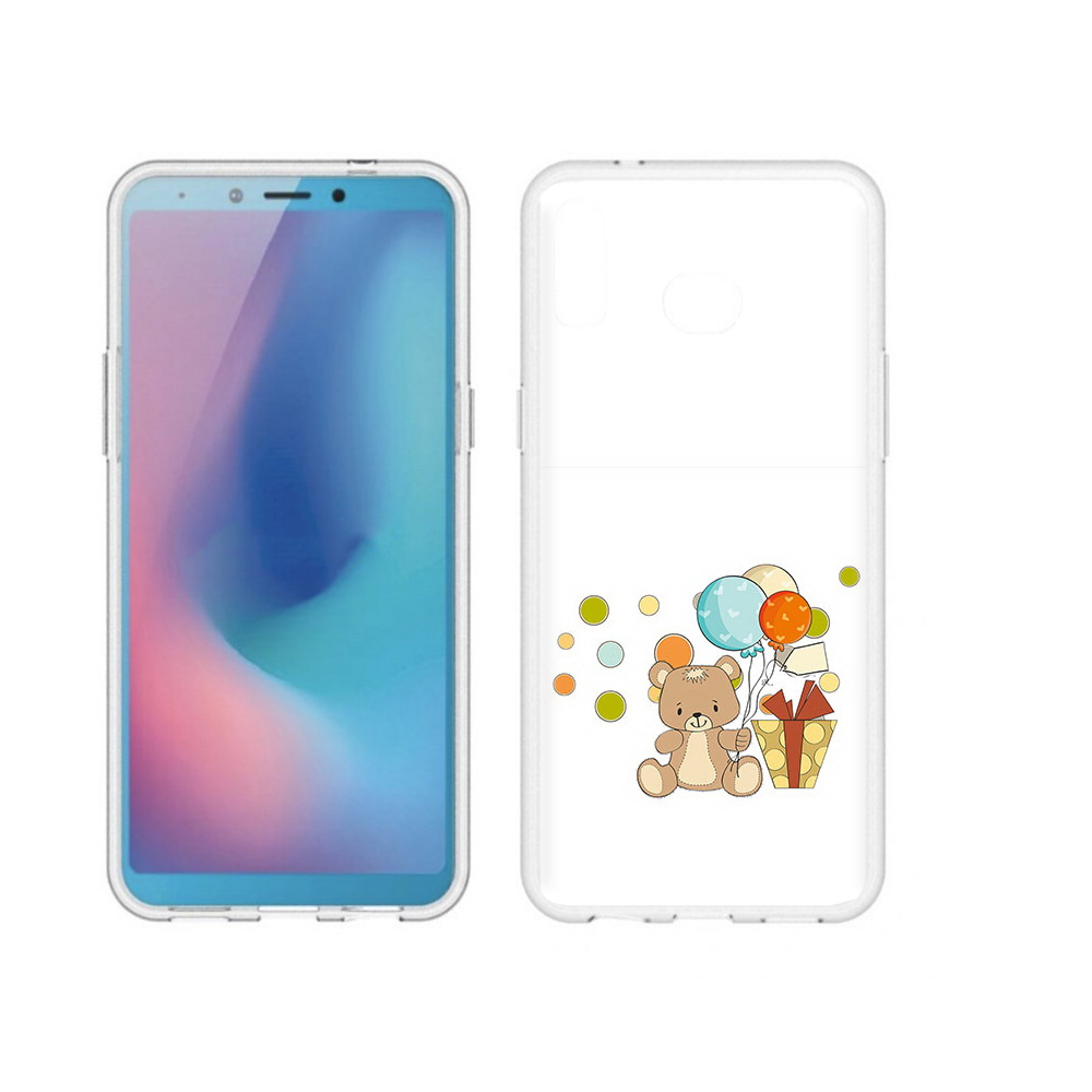 

Чехол MyPads Tocco для Samsung Galaxy A6s медвеженок с подарком (PT123850.597.470), Прозрачный, Tocco