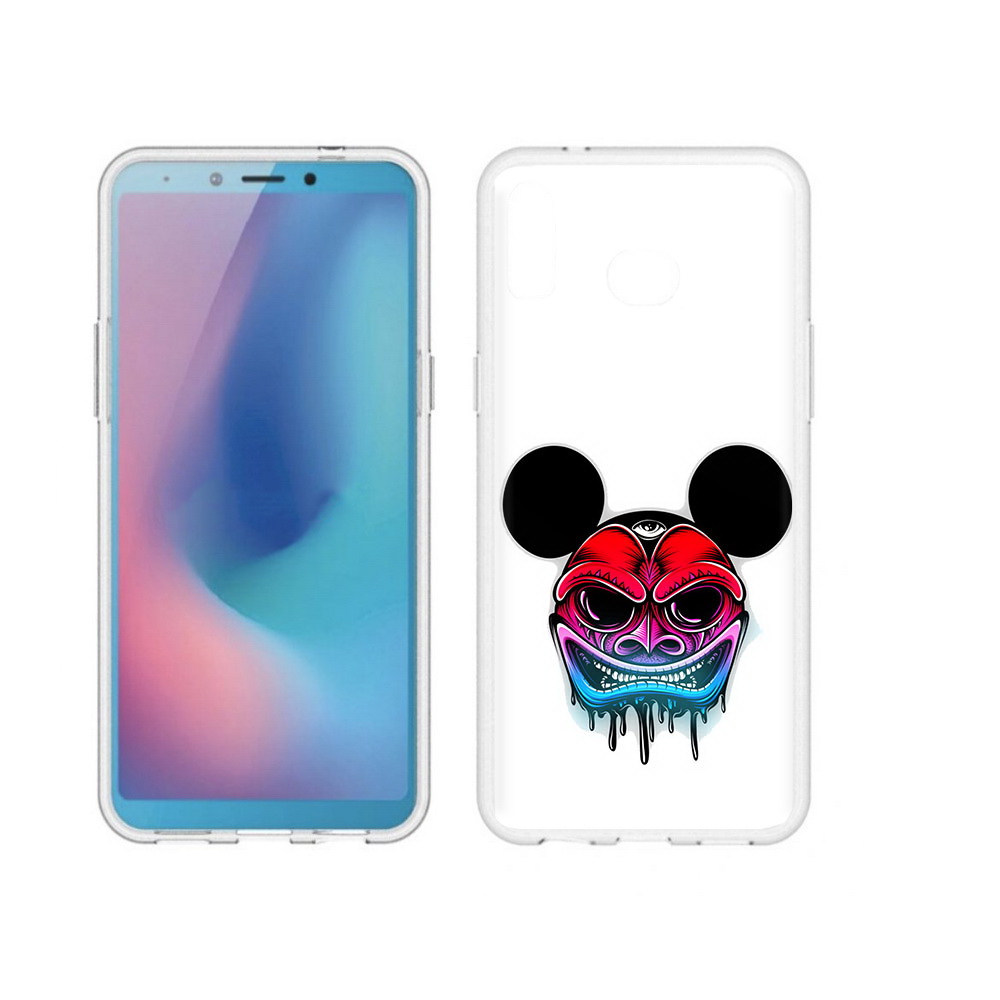 

Чехол MyPads Tocco для Samsung Galaxy A6s микки в маске (PT123850.597.473), Прозрачный, Tocco