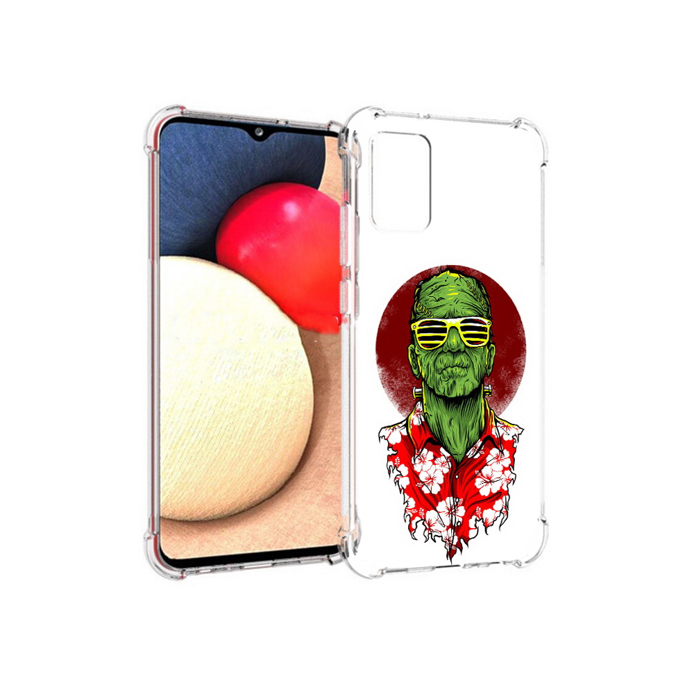 

Чехол MyPads Tocco для Samsung Galaxy A02s крутой зеленый мужчина в очках, Прозрачный, Tocco