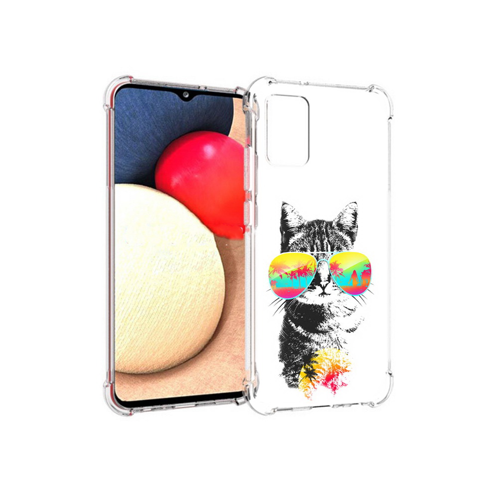

Чехол MyPads Tocco для Samsung Galaxy A02s крутой кот (PT156738.479.425), Прозрачный, Tocco
