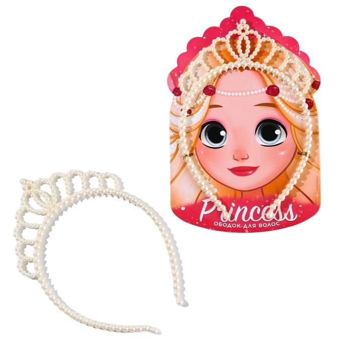 Ободок для волос с короной «Princess», ширина 12 см.