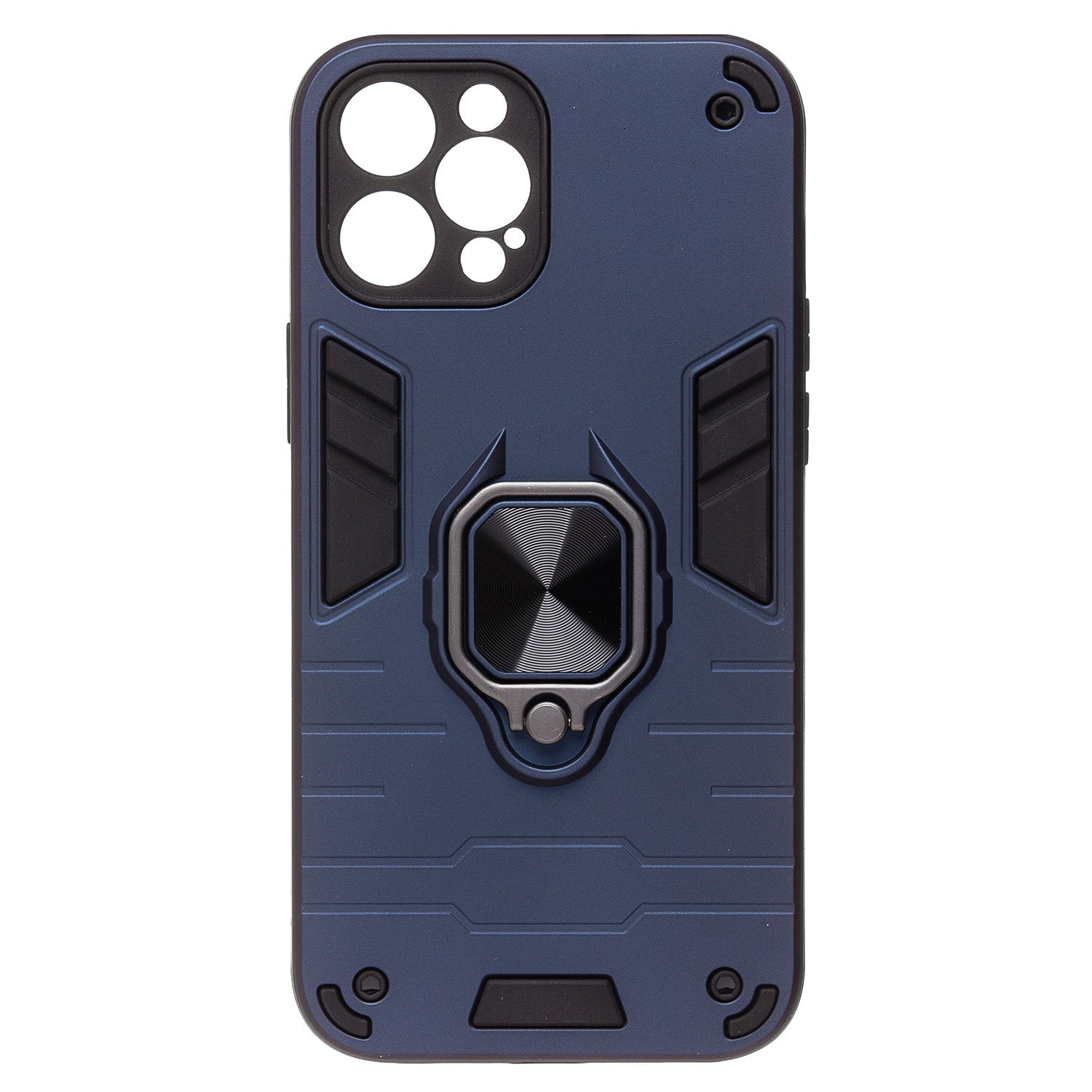 

Чехол для iPhone 12 Pro Max силиконовый противоударный с кольцом синий