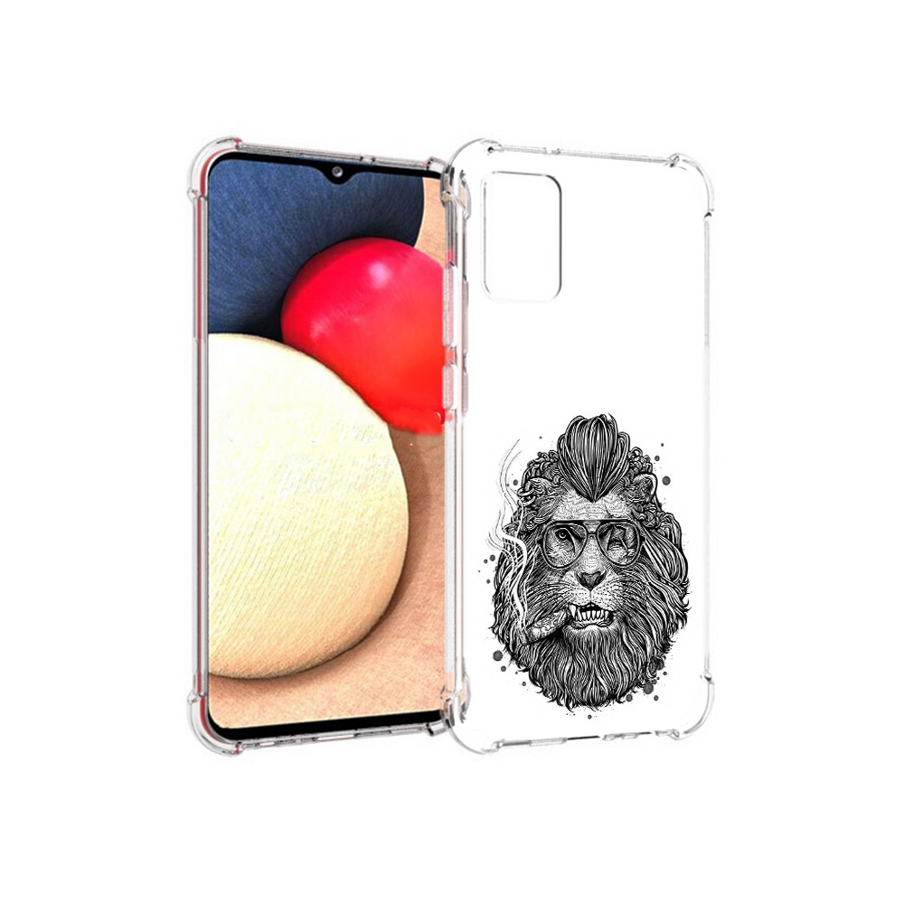 

Чехол MyPads Tocco для Samsung Galaxy A02s курящий лев (PT156738.479.432), Прозрачный, Tocco