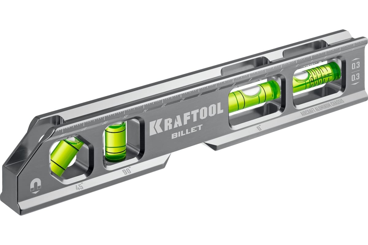 Уровень Kraftool Billet 34790 магнитный брусковый, 8-в-1 20 см