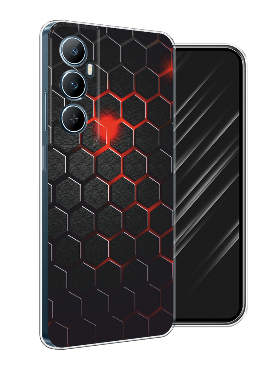 

Чехол Awog на Realme C65 "Фон соты красные", Красный;черный, 2516750-1