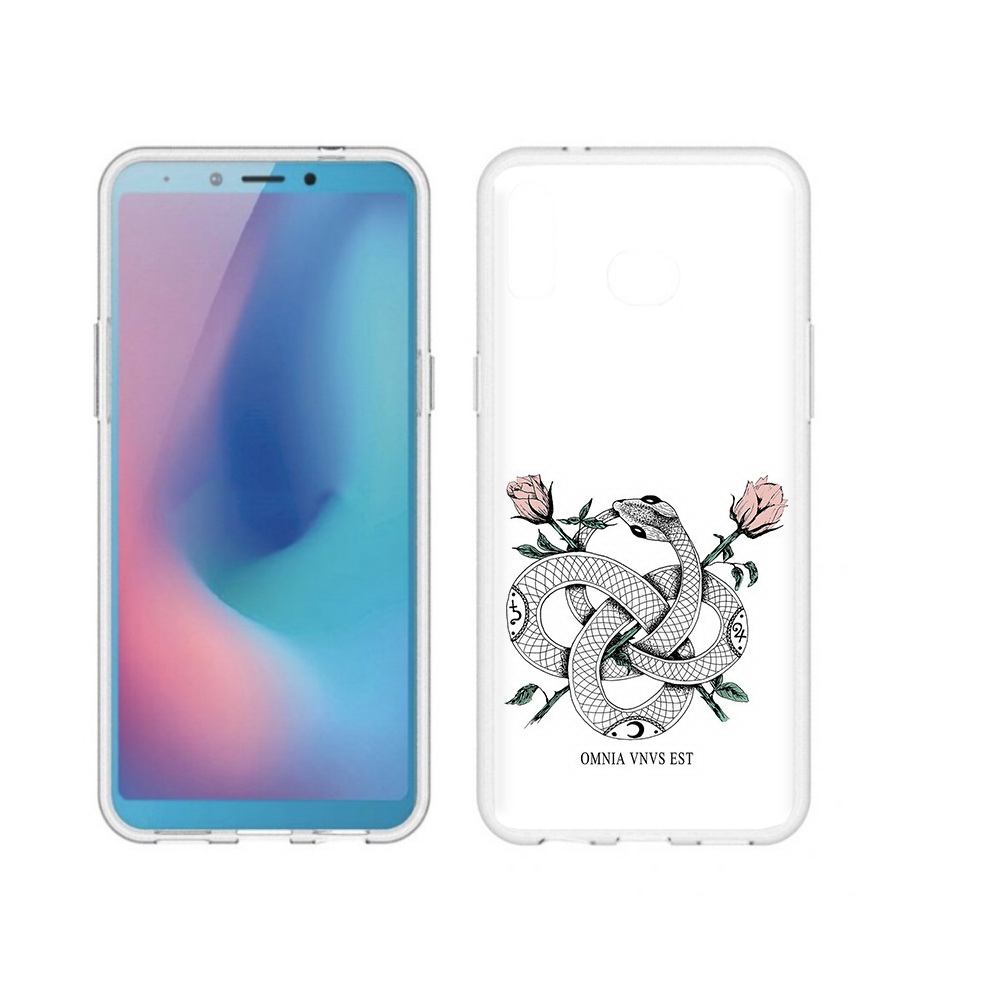 

Чехол MyPads Tocco для Samsung Galaxy A6s нарисованная змея абстракция (PT123850.597.502), Прозрачный, Tocco