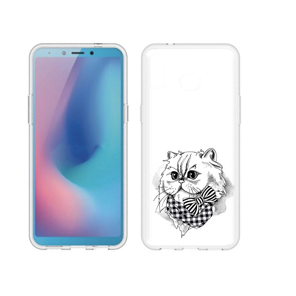 

Чехол MyPads Tocco для Samsung Galaxy A6s нарисованная красивая кошечка (PT123850.597.503), Прозрачный, Tocco