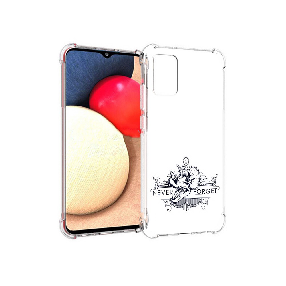 

Чехол MyPads Tocco для Samsung Galaxy A02s логотип носорога никогда не забуду, Прозрачный, Tocco