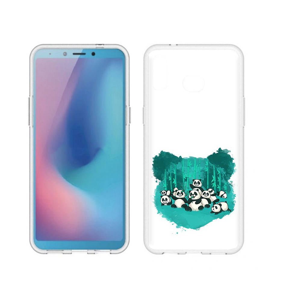 

Чехол MyPads Tocco для Samsung Galaxy A6s нарисованные панды (PT123850.597.508), Прозрачный, Tocco