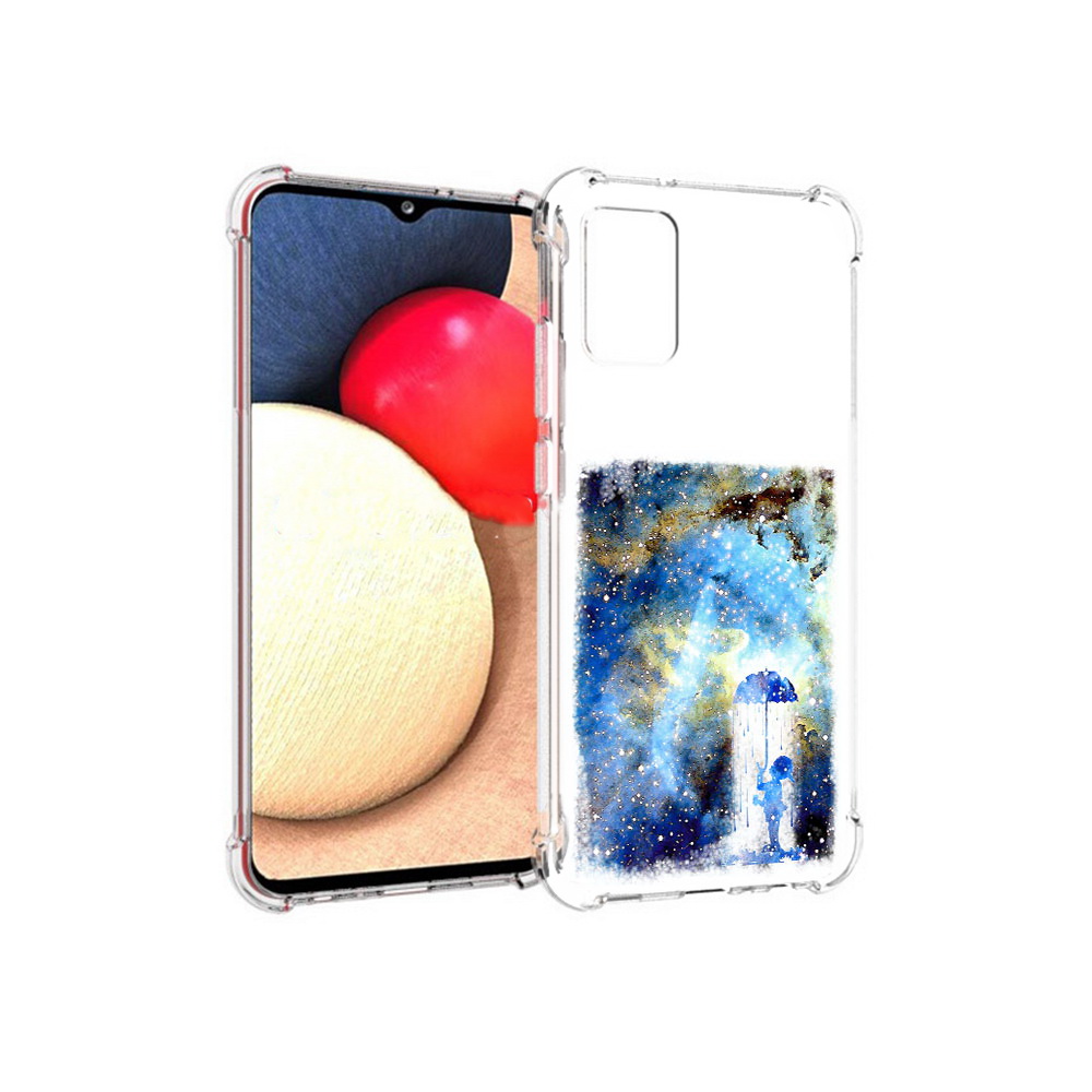 

Чехол MyPads Tocco для Samsung Galaxy A02s мальчик в небе (PT156738.479.455), Прозрачный, Tocco