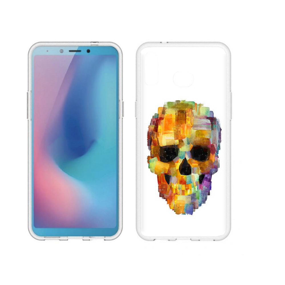 

Чехол MyPads Tocco для Samsung Galaxy A6s нарисованный череп (PT123850.597.516), Прозрачный, Tocco